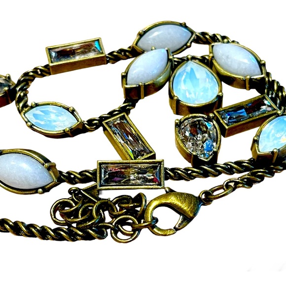 Vintage Silpada Antiqued KR Crystals and Cabochons Station Necklace & Earrings - Picture 5 of 6